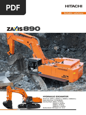 Hitachi ZX890 Excavator Specifications | PDF | Piston | Engines