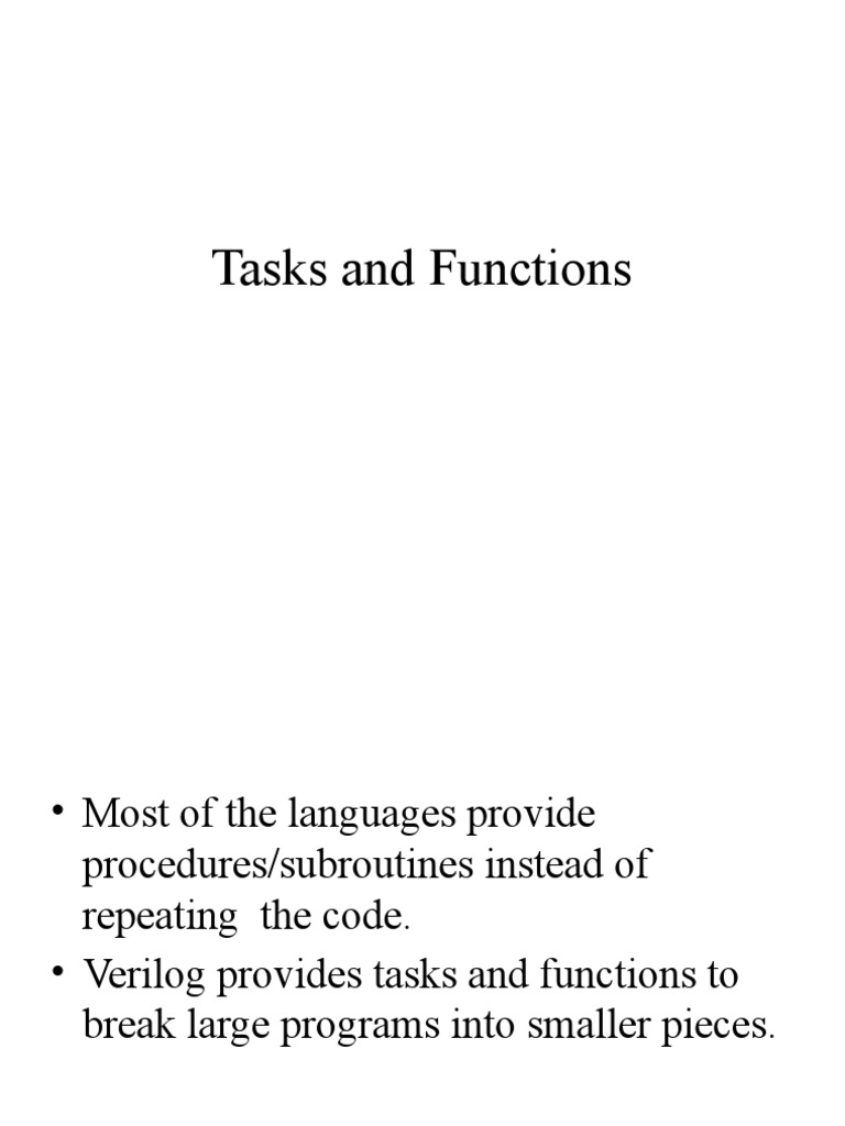 Tasks and Functions | PDF