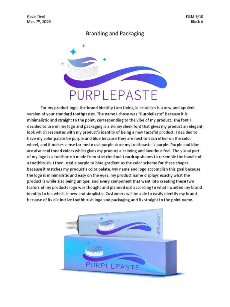 PurplePaste Branding and Packaging Design | PDF