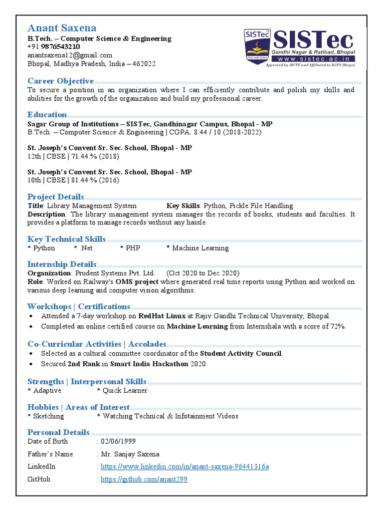 Aspiring Software Engineer Resume | PDF