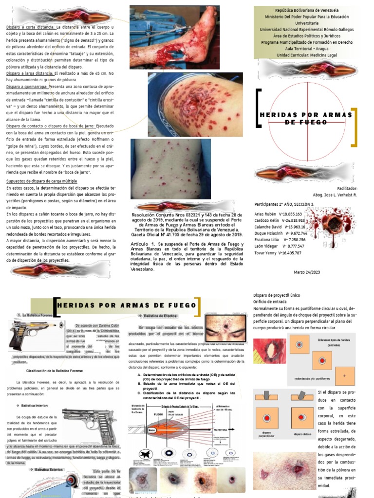 Morfología de heridas por arma de fuego | PDF | Armas de fuego | Pólvora