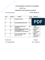Unit Allotment of Administration and MGT
