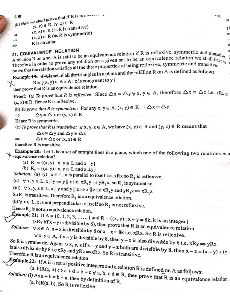 Equivalence relation example pdf