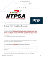 Critical Skills Visa (South Africa) - IITPSA