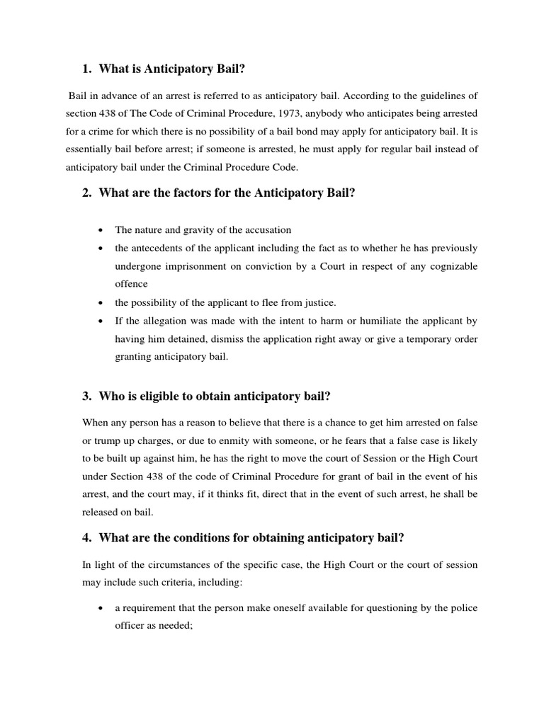 Anticipatory Bail PDF