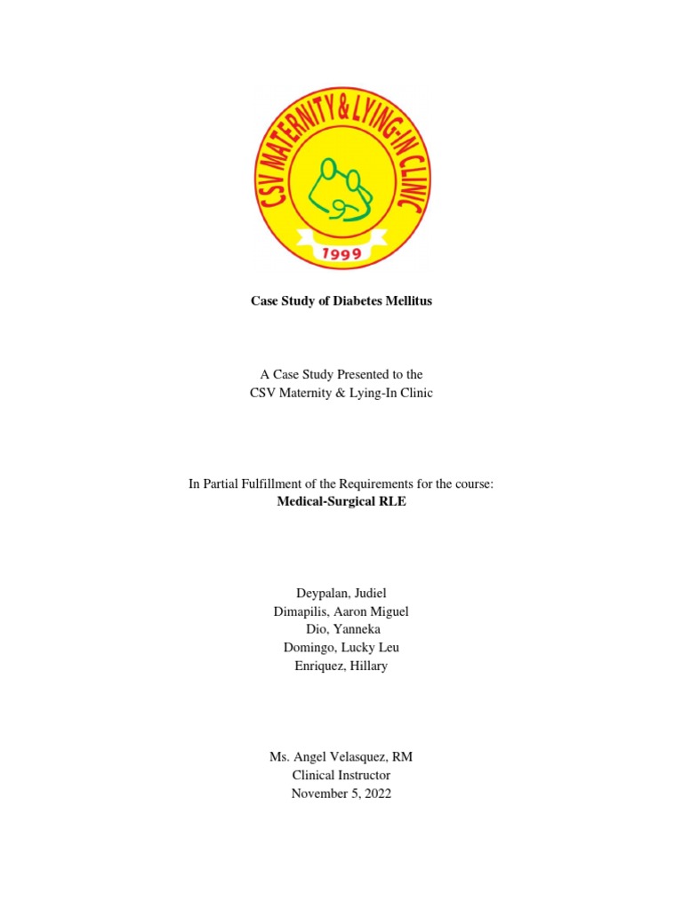 Case Study Diabetes Mellitus PDF