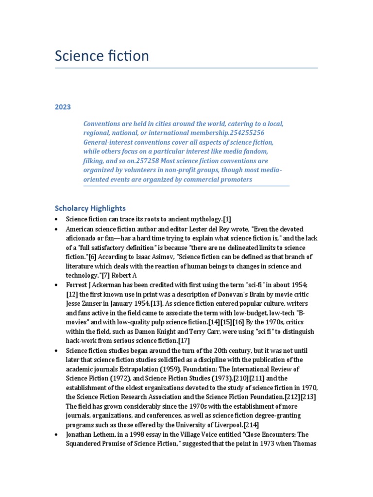 Science Fiction PDF Science Fiction Speculative Fiction