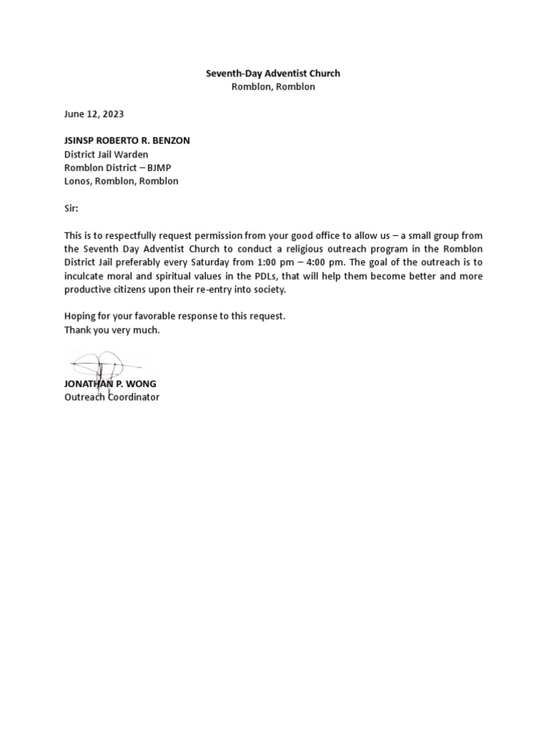 Jail Letter PDF