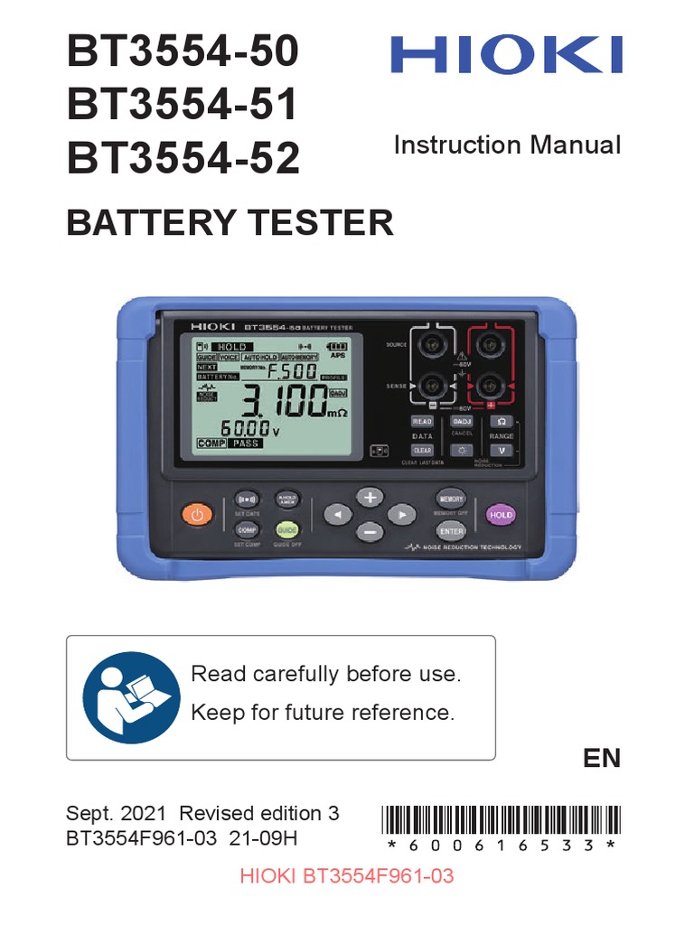 BT3554 Hioki Tester Manual PDF