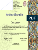 Certificate of Recognition: Cara G. Anore