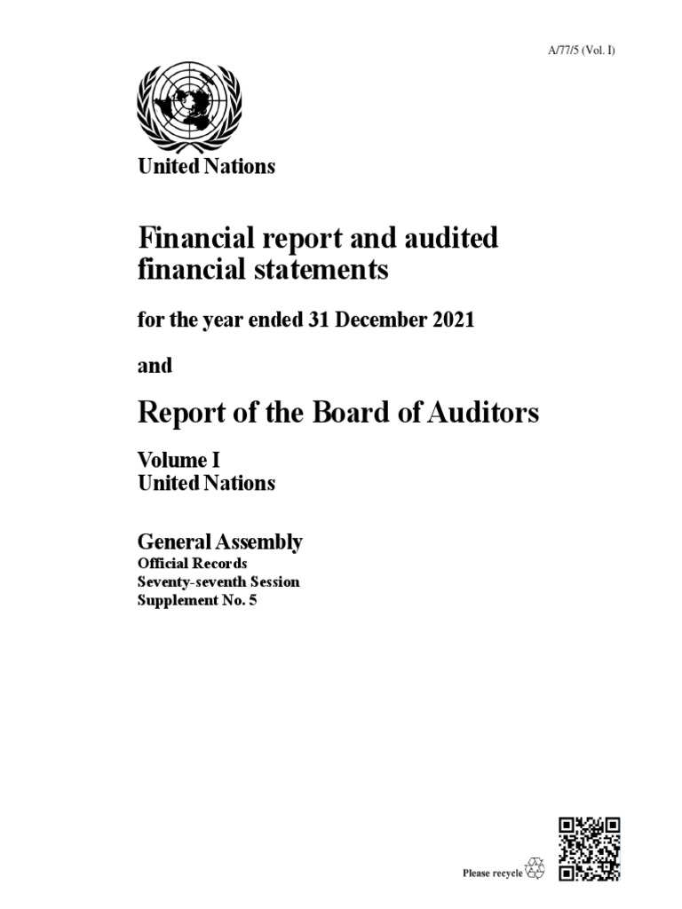 Financial Report and Audited Financial Statements: United Nations ...