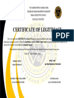 Certificate of Legitimacy: Quinale Chapter
