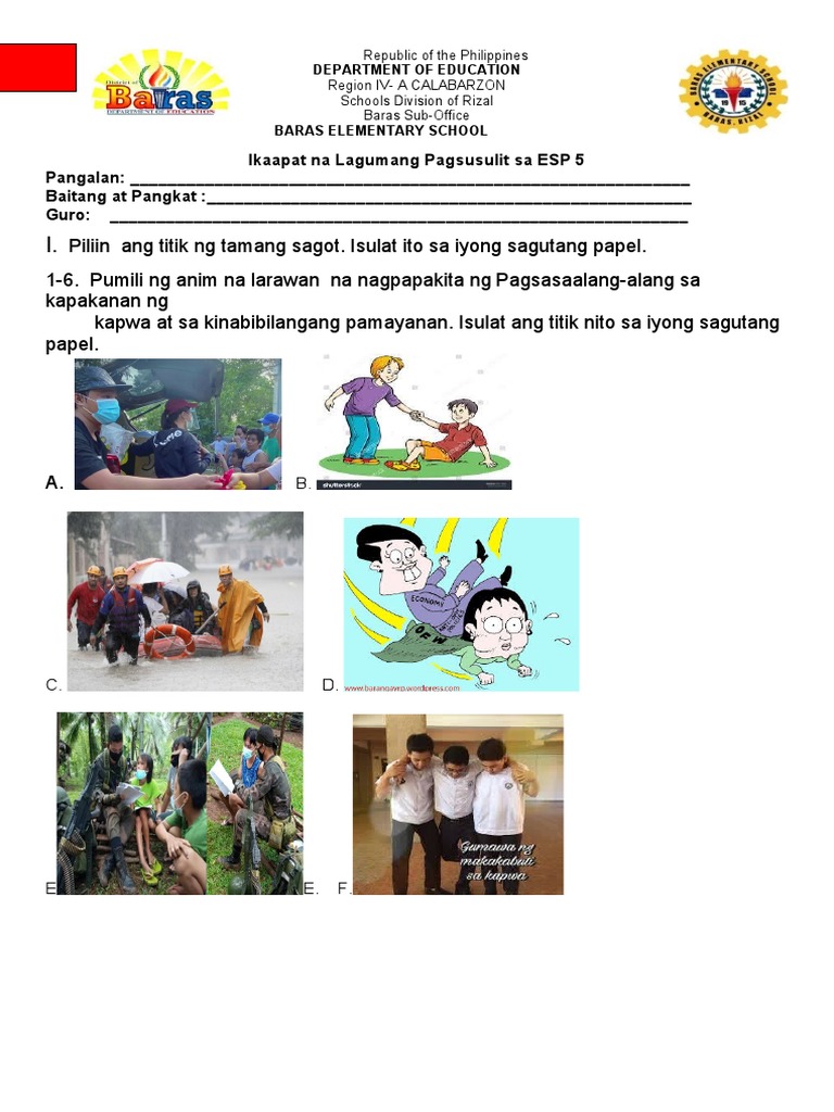 Lagumang Pagsusulit Sa ESP 5 Q4 BES | PDF