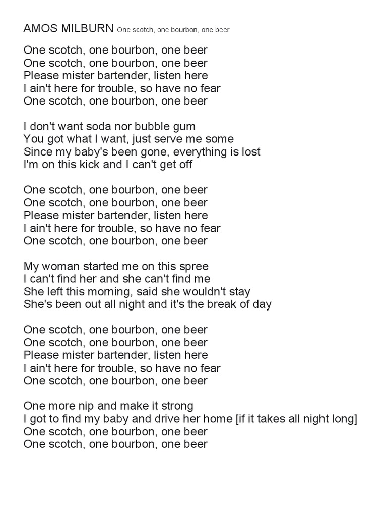 AMOS MILBURN One Scotch PDF