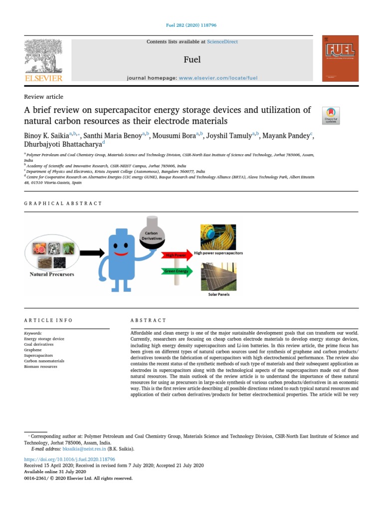A Brief Review On Supercapacitor Energy Storage Devices and Utilization