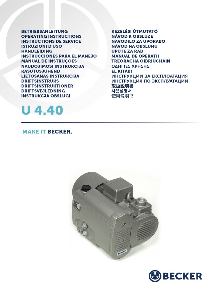 U4 40 Becker Vacuum Pump Pdf Sound Acoustics