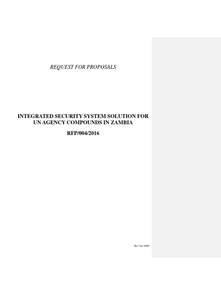 PROPOSED Zambia Integrated Security System Solution | PDF
