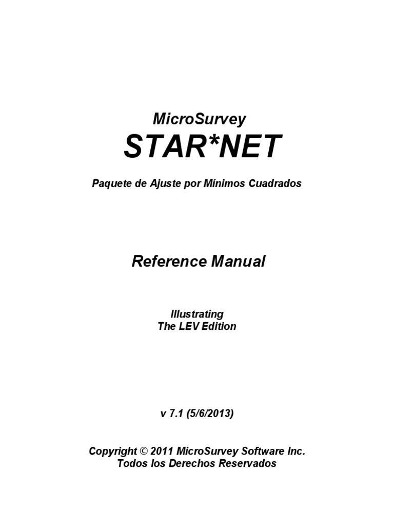 MicroSurvey StarNet 7 LEV Manual | PDF | Software | Sistema de ...