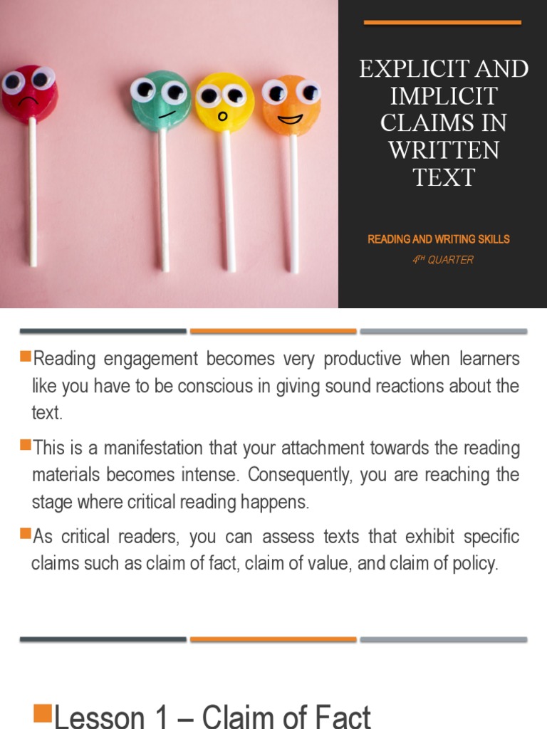 Explicit and implicit claims in written text pdf argument morality