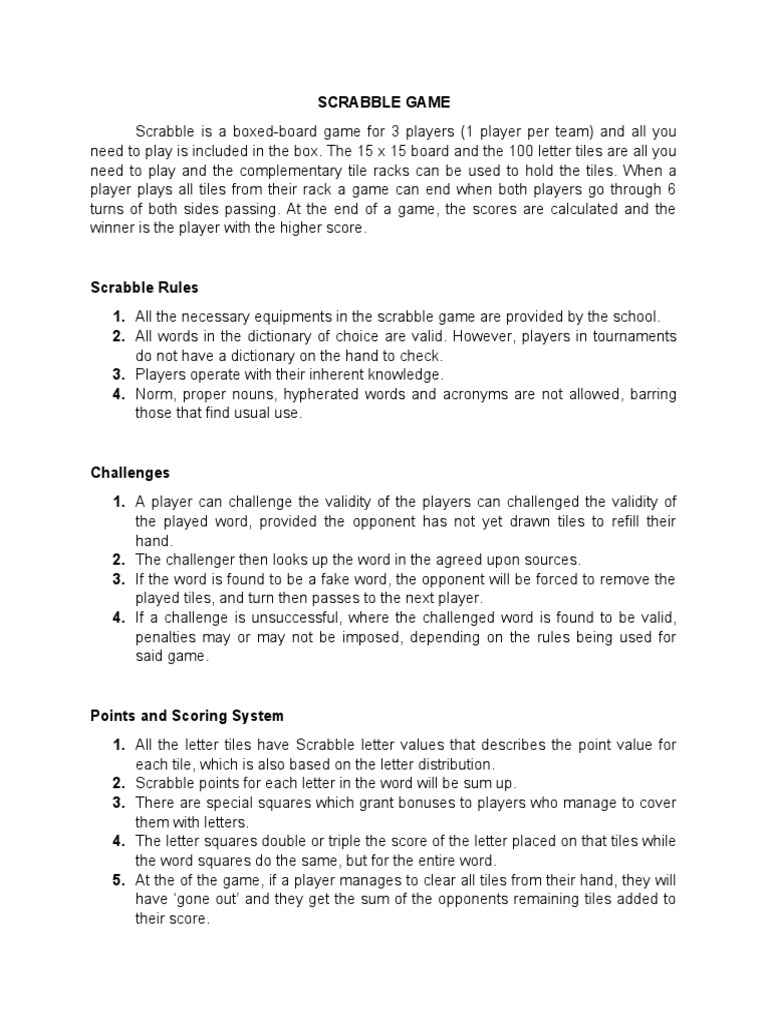 SCRABBLE GAME | PDF