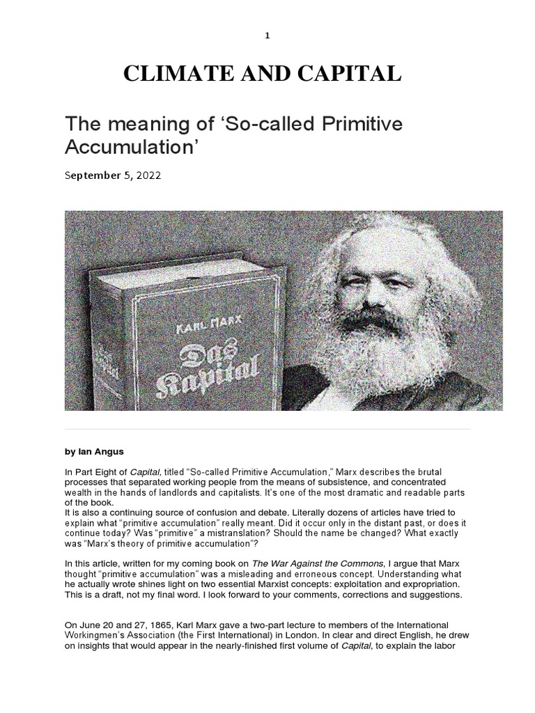 So called primitive accumulation ian angus pdf exploitation of