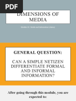 Module 10 Dimensions of Media