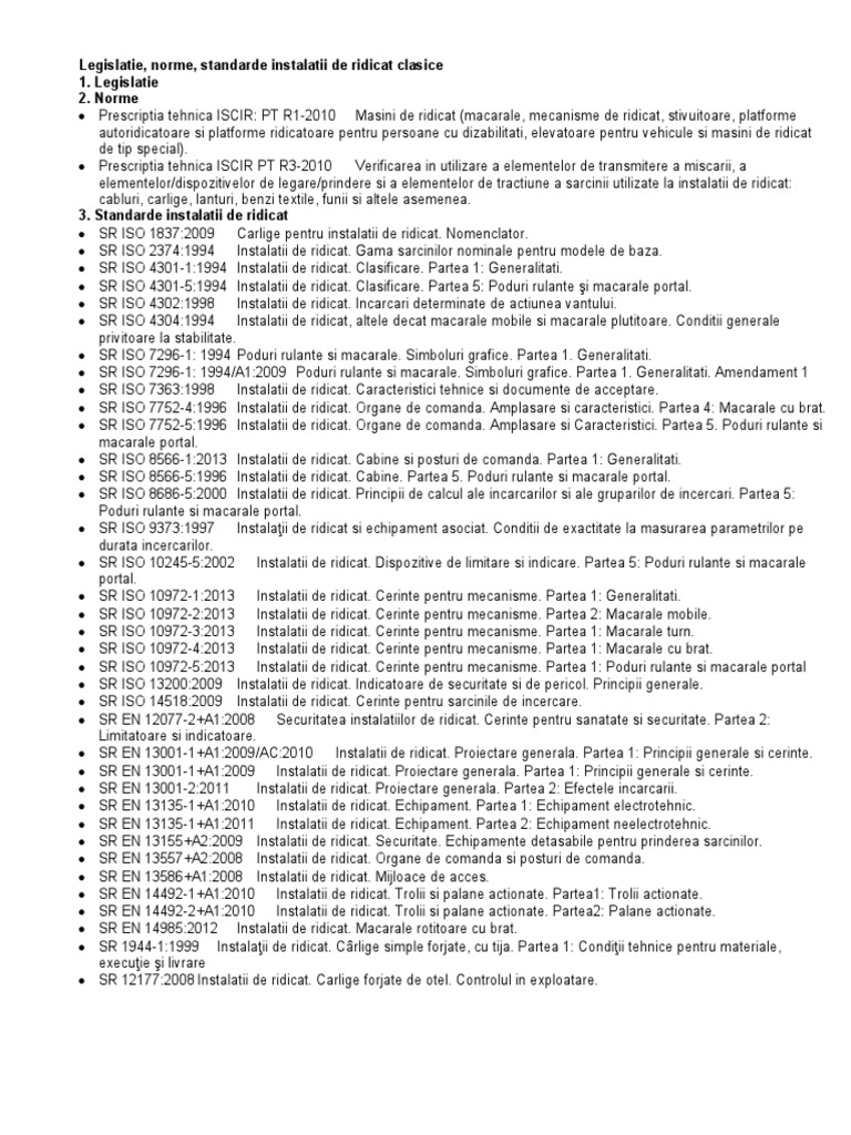 Legislatie, Norme, Standarde IR Clasice | PDF