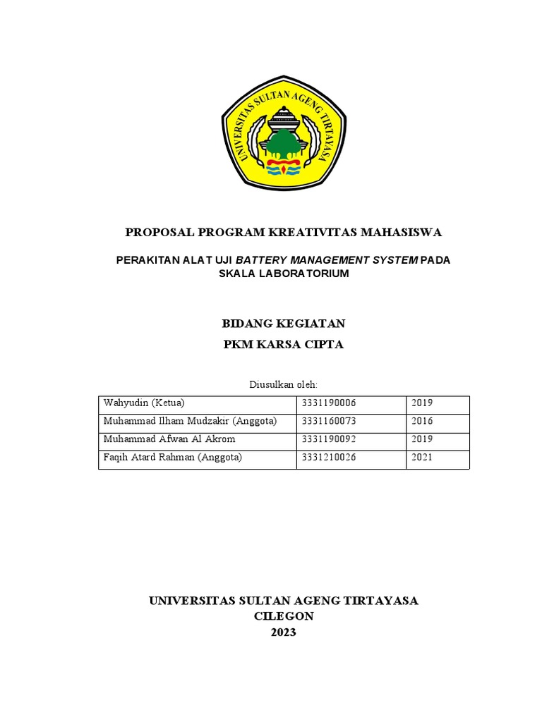 Proposal PKM KC - Tim Pak Mekro | PDF