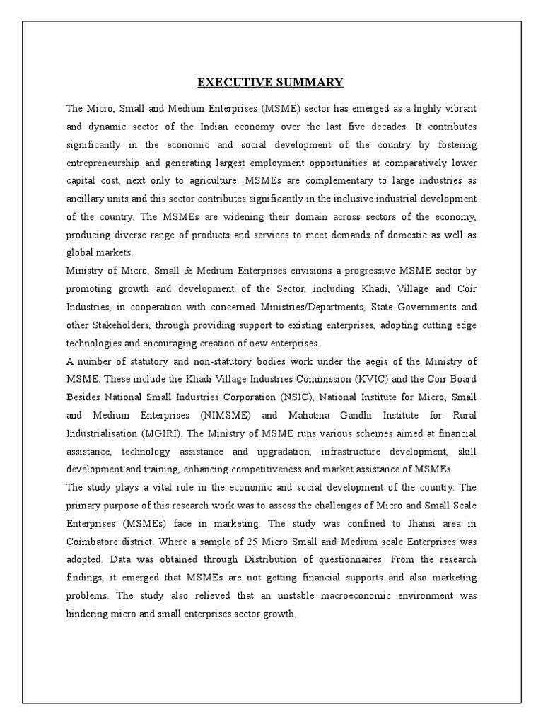 MSME Organizational Structure Overview | PDF | Small And Medium Sized ...