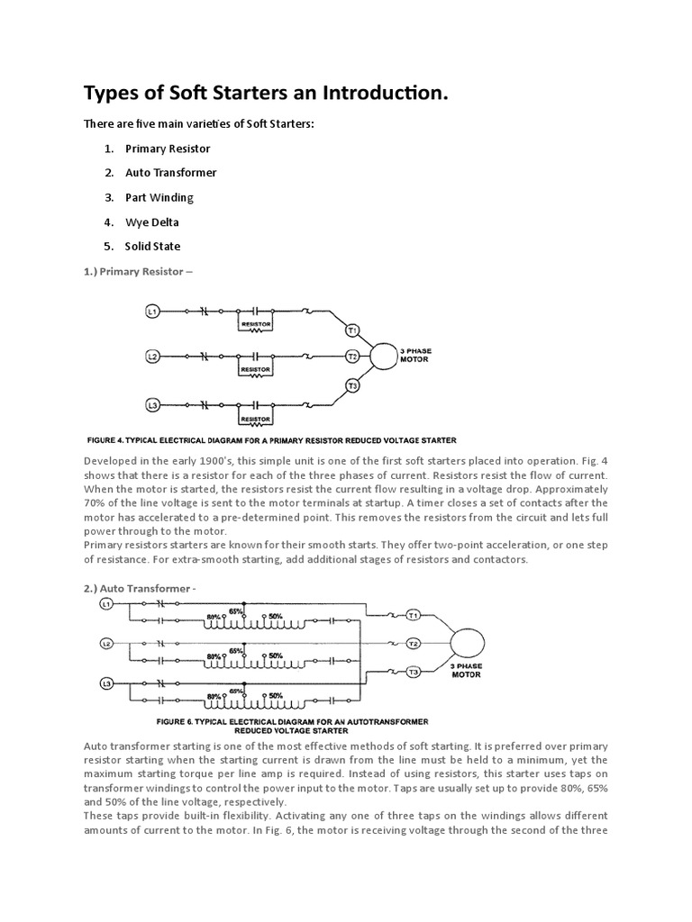 Types of Soft Starters An Introduction PDF Electric Motor Transformer