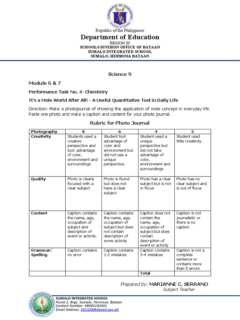 Mole Concept Photojournal Guide | PDF | Communication | Cognitive Science