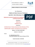 Elaboration Du Manuel de Gestion de La Maintenance Mécanique Au Sein Du PMP-OCP JORF LASFER - ER-REGHAIT Ouiame