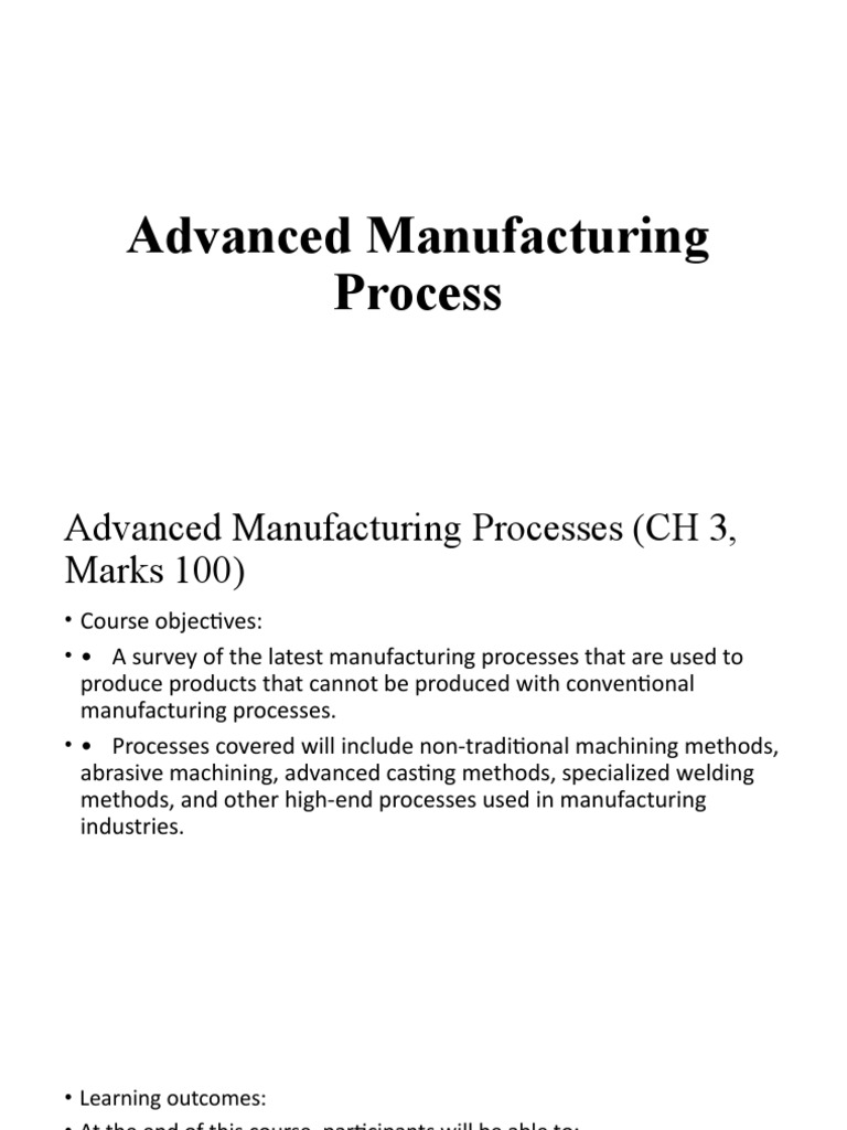 Advanced Manufacturing Process PDF Deformation (Engineering