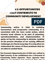 Lesson 2: Oppurtunities That Contribute To Community Development