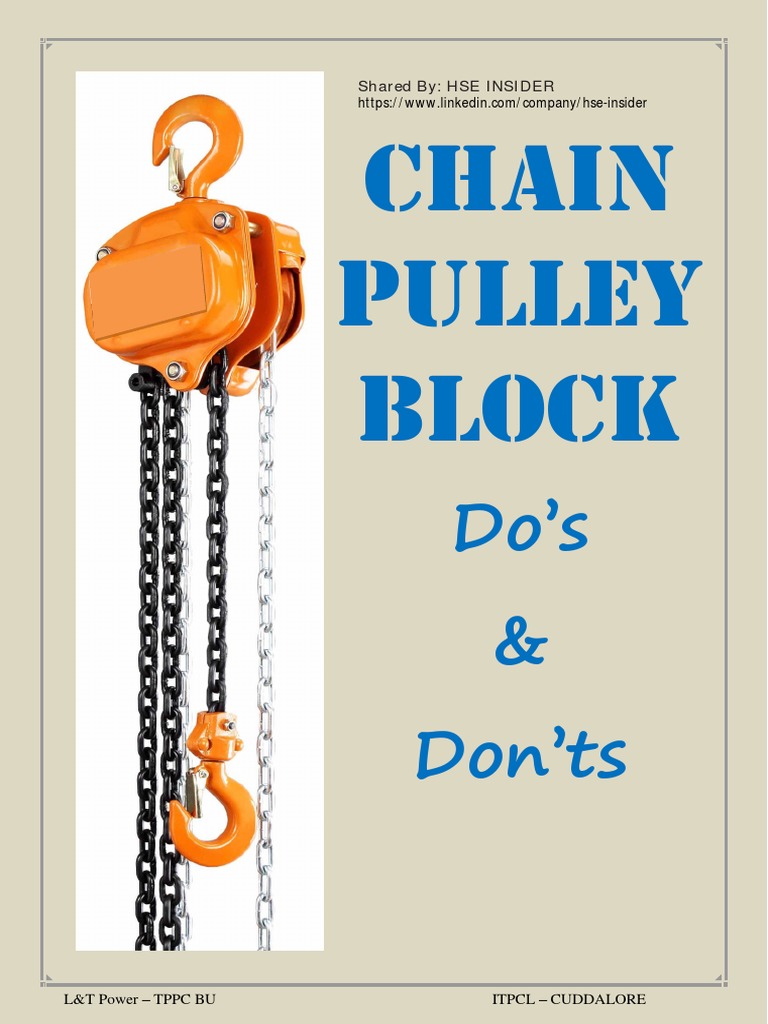 Chain Pulley Block Do's & Don'ts | PDF
