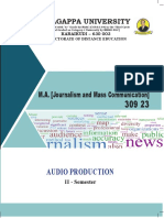 PG M.A. Journalism and Mass Communication 309 23 Audio Production MAJMC