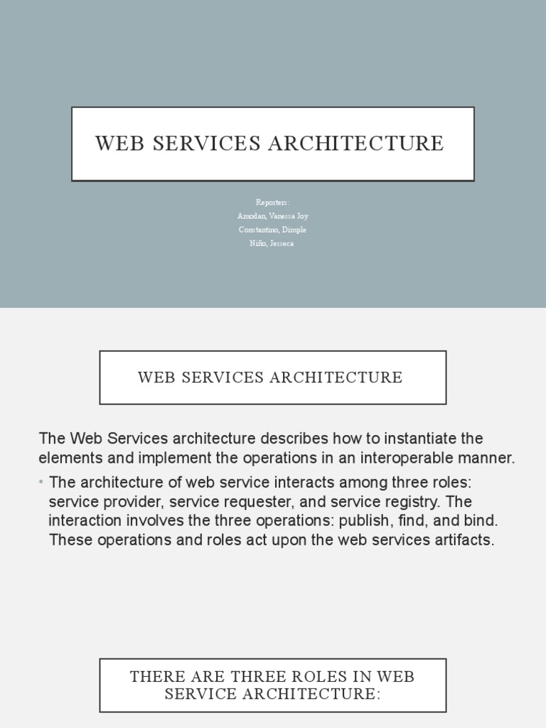 Web Services Architecture | PDF | Web Service | Information Technology ...