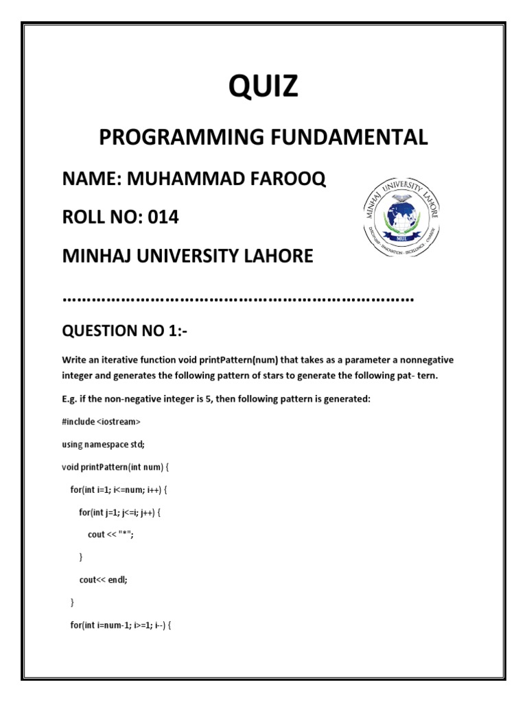 Quiz pdf square root computer programming