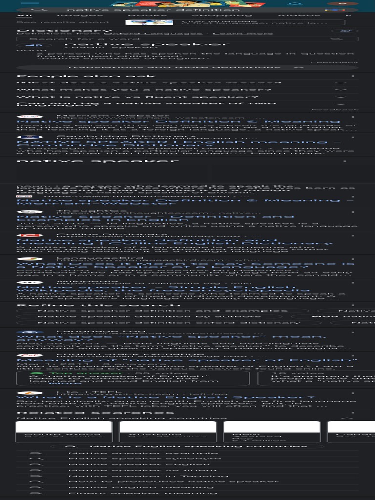 Native Speaker Definition Google Search PDF