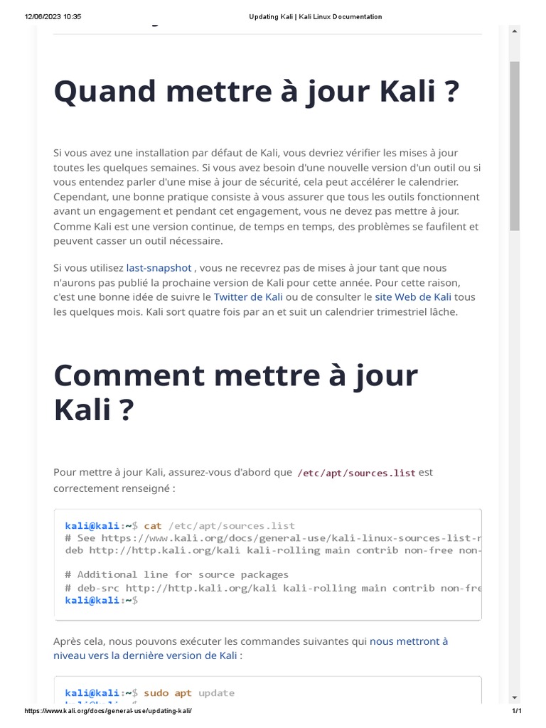 Updating kali kali linux documentation pdf