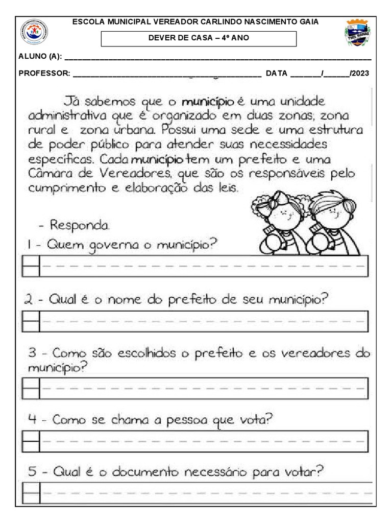 Dever de Casa - 4º Ano | PDF | Carreira e Crescimento | Ciências Sociais