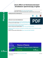 Temperature Effect On Femtosecond LIBS of Glass Sample