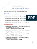 2nd1  EXERCICES SUR LES EQUATIONS CARTESIENNES DE DROITES 