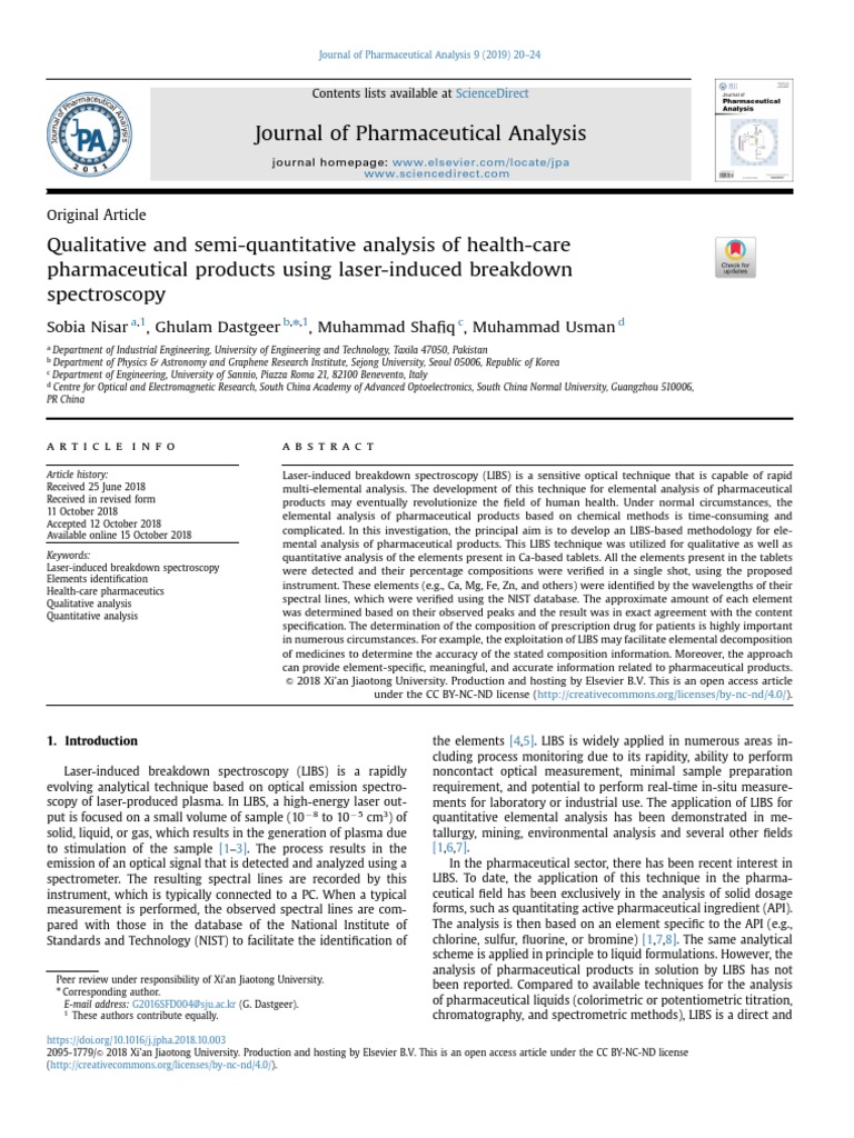 Semi Quantitative Analysis In Pharmaceutical Analysis