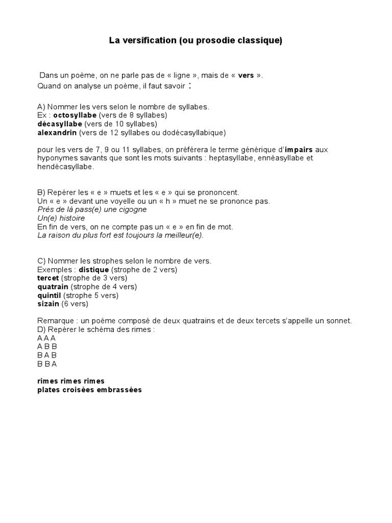 La Versification | PDF