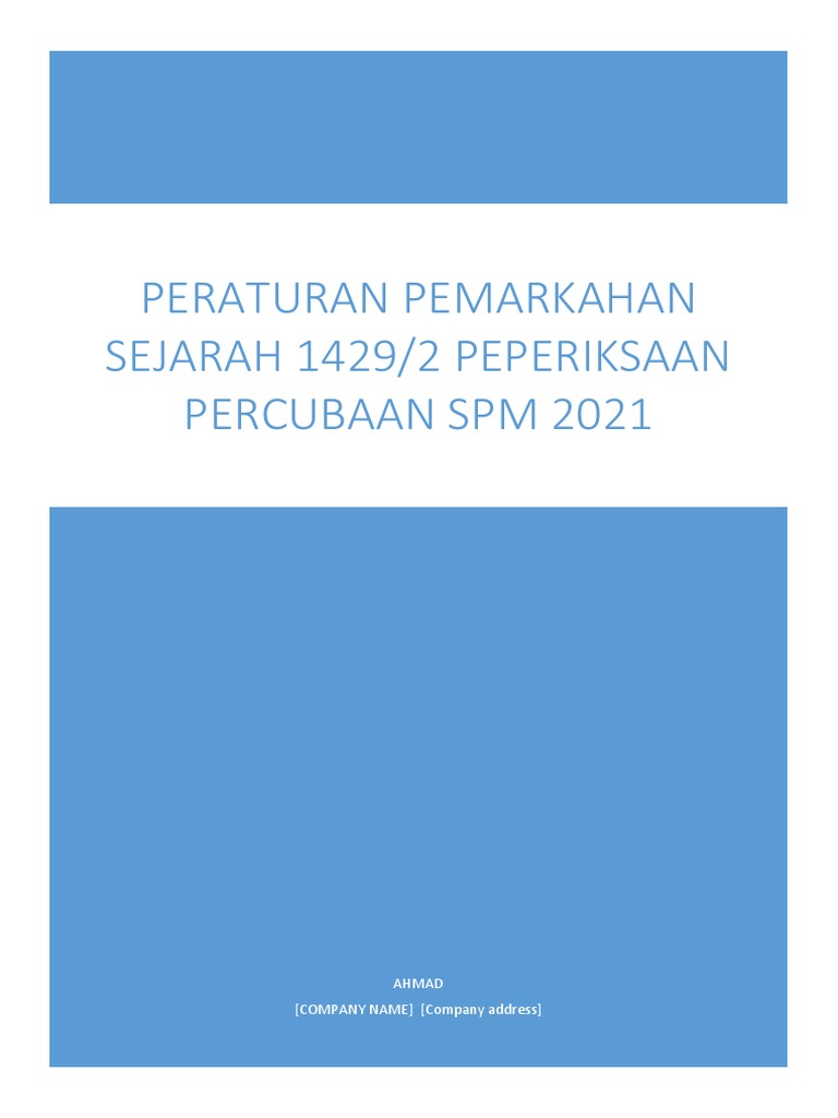 Peraturan Pemarkahan Sejarah 1429 | PDF