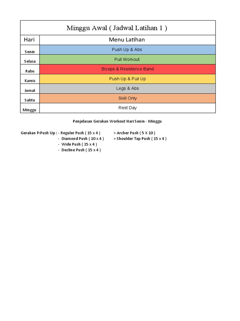 Jadwal Workout | PDF