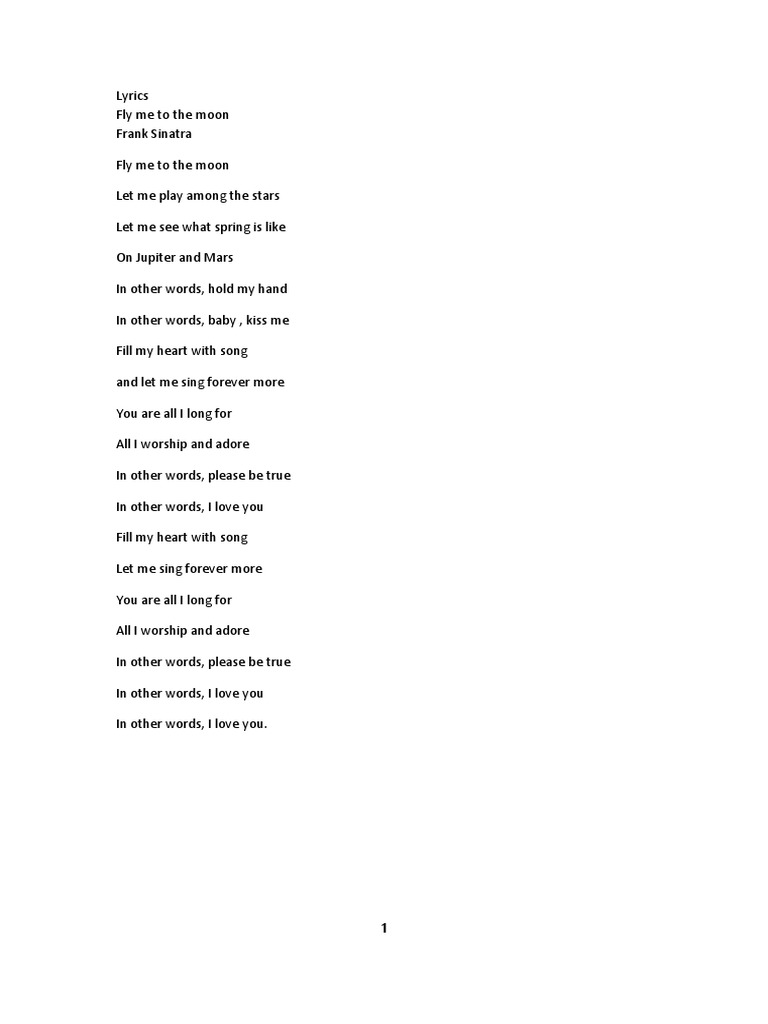 Sinatra Fly Me To The Moon | PDF