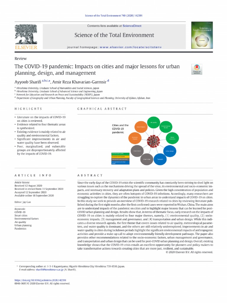 The COVID-19 Pandemic - Impacts On Cities and Major Lessons For Urban ...