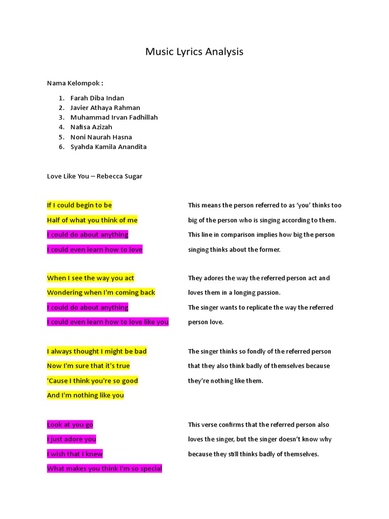 Music Lyrics Analysis PDF